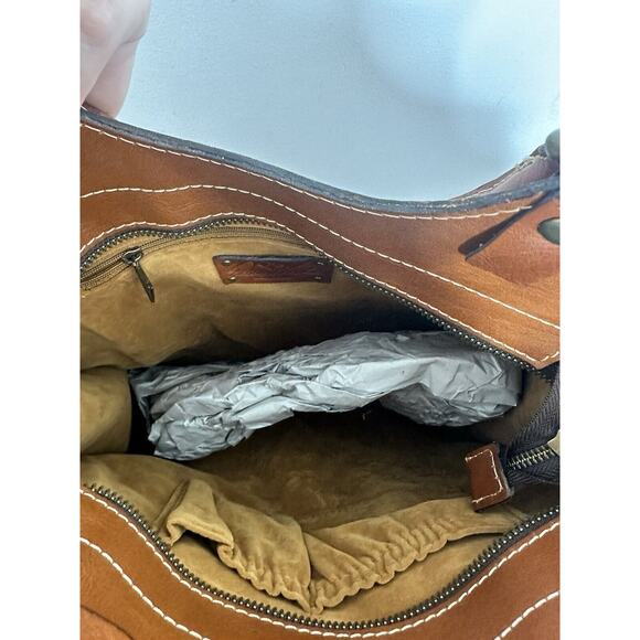 Patricia Nash Cognac Laser Cut Podesta Tooled Leather Satchel Hand Bag NEW - Picture 12 of 12